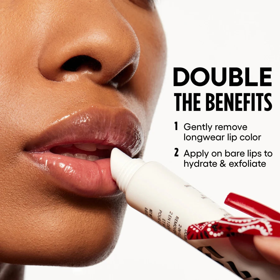How to use: LIP MASK DOUBLE DIPPIN' 2-in-1 Lip Color Remover & Lip Mask