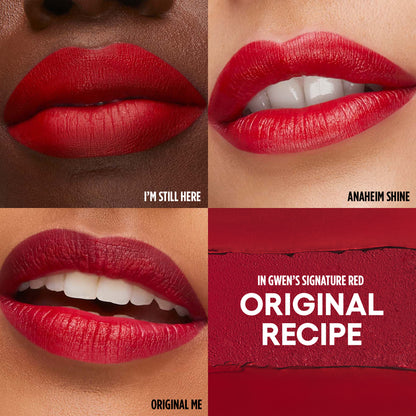 GXVE Original Minis Lip Set Original Minis Lip Set - Discover your perfect red lip with this limited-edition mini set featuring Gwen's signature, bestselling shade "Original Recipe" in three finishes.